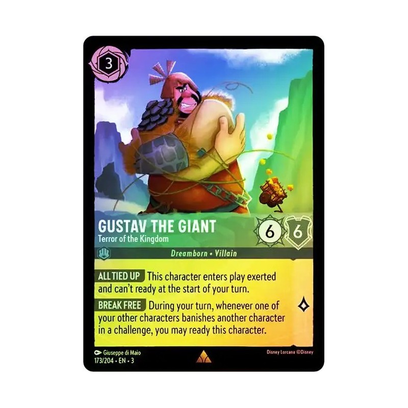 Carta Foil Gustav the Giant Terror of the Kingdom Lorcana 173/204·EN·3 Carta Foil Gustav the Giant Terror of the Kingdom Lorcana 173/204·EN·3
