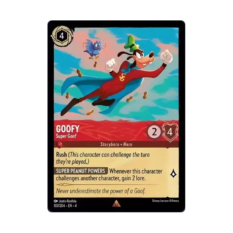 Carta Goofy - Super Goof | Disney Lorcana #107/204·EN·4 Carta Goofy - Super Goof | Disney Lorcana #107/204·EN·4