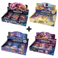 Pack 4 Cajas Precintadas Disney Lorcana - 96 Sobres en Inglés