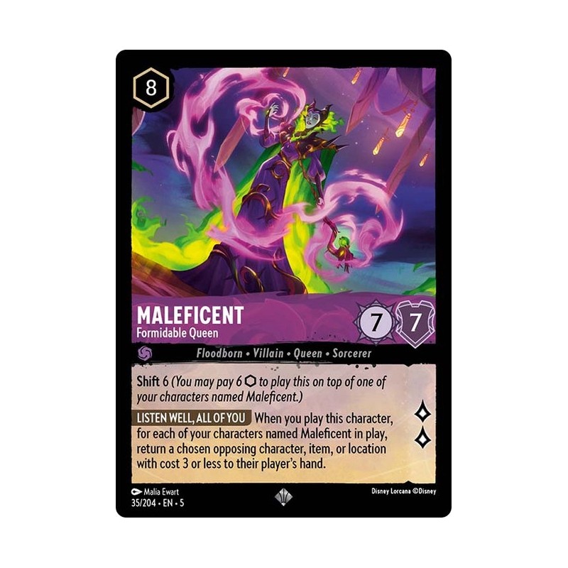 Carta Maleficent - Formidable Queen | Disney Lorcana #035/204·EN·5 Carta Maleficent - Formidable Queen | Disney Lorcana #035/204·EN·5