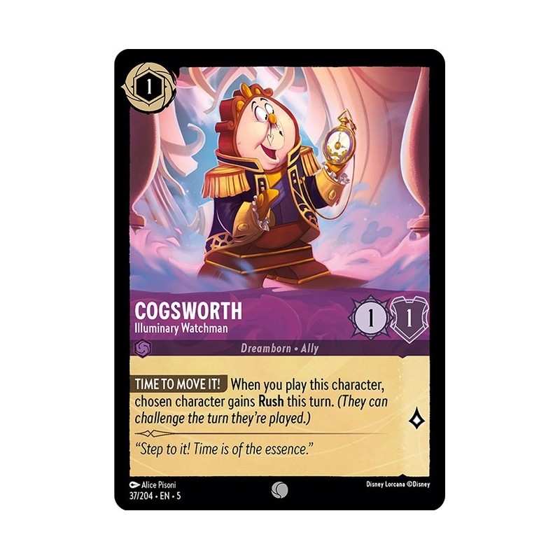 Carta Cogsworth - Illuminary Watchman | Disney Lorcana #037/204·EN·5 Carta Cogsworth - Illuminary Watchman | Disney Lorcana #037/204·EN·5