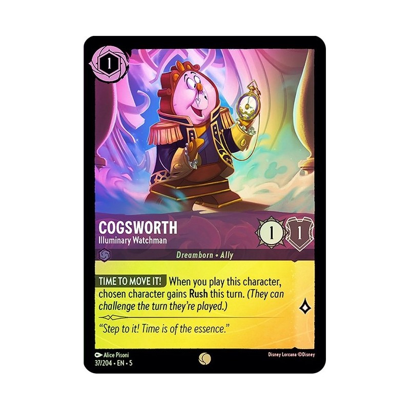 Carta Foil Cogsworth - Illuminary Watchman | Disney Lorcana #037/204·EN·5 Carta Foil Cogsworth - Illuminary Watchman | Disney Lorcana #037/204·EN·5