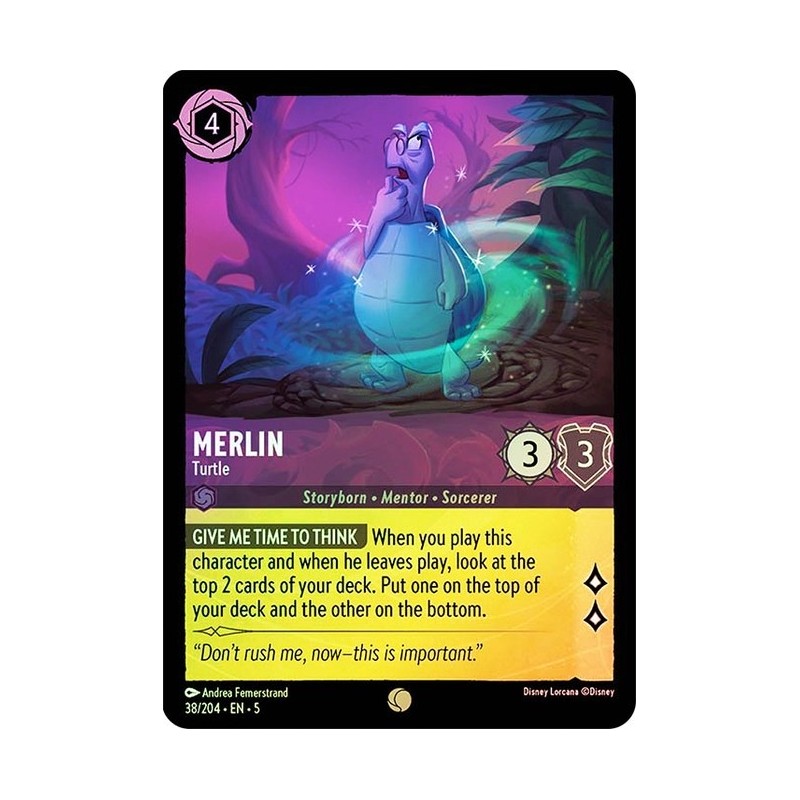 Carta Foil Merlin - Turtle | Disney Lorcana #038/204·EN·5 Carta Foil Merlin - Turtle | Disney Lorcana #038/204·EN·5