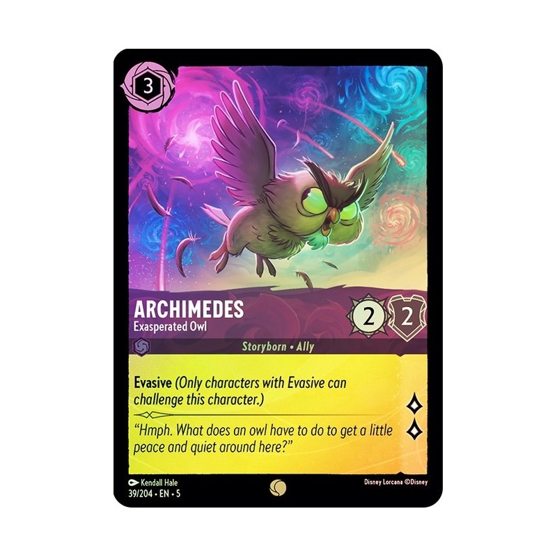 Carta Foil Archimedes - Exasperated Owl | Disney Lorcana #039/204·EN·5 Carta Foil Archimedes - Exasperated Owl | Disney Lorcana #039/204·EN·5