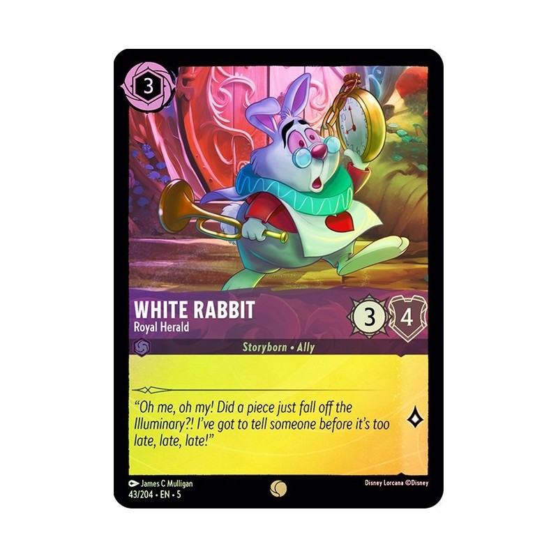 Carta Foil White Rabbit - Royal Herald | Disney Lorcana #043/204·EN·5 Carta Foil White Rabbit - Royal Herald | Disney Lorcana #043/204·EN·5
