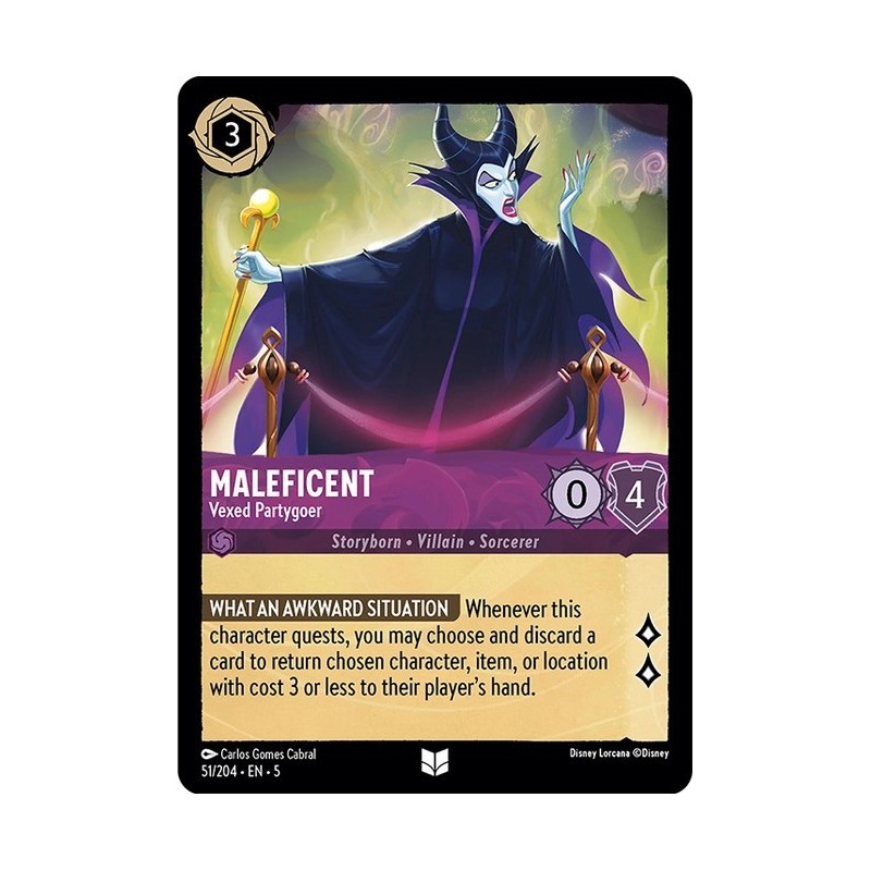 Carta Maleficent - Vexed Partygoer | Disney Lorcana #051/204·EN·5 Carta Maleficent - Vexed Partygoer | Disney Lorcana #051/204·EN·5