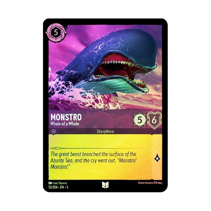 Carta Foil Monstro - Whale of a Whale | Disney Lorcana #052/204·EN·5 Carta Foil Monstro - Whale of a Whale | Disney Lorcana #052/204·EN·5