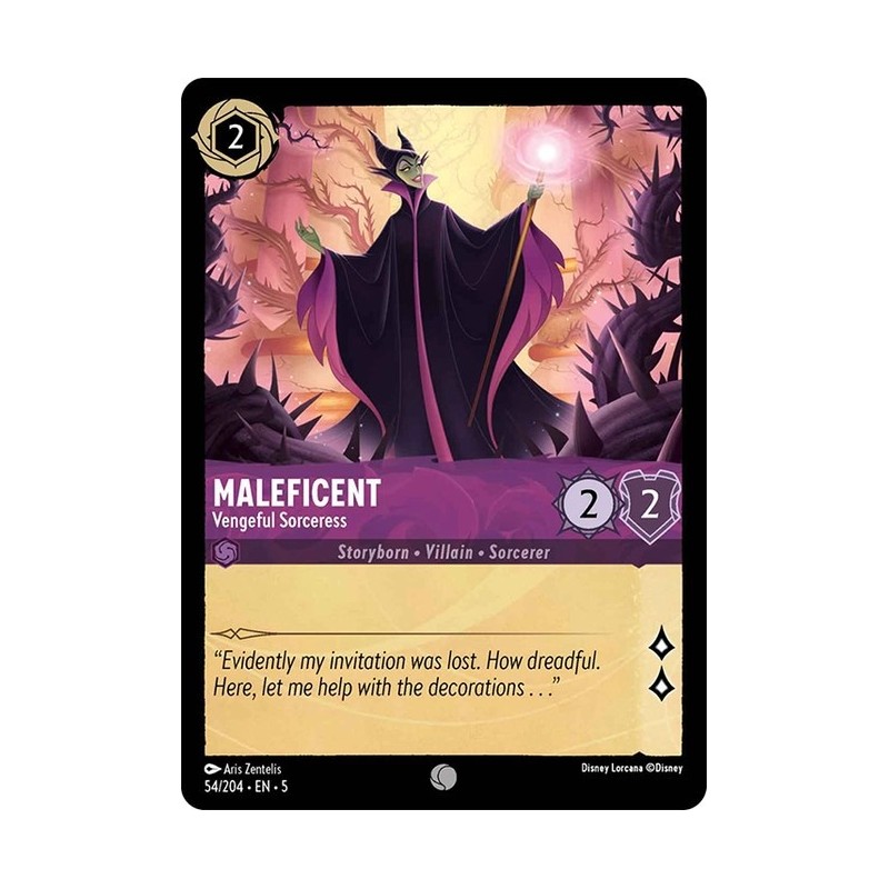 Carta Maleficent - Vengeful Sorceress | Disney Lorcana #054/204·EN·5 Carta Maleficent - Vengeful Sorceress | Disney Lorcana #054/204·EN·5