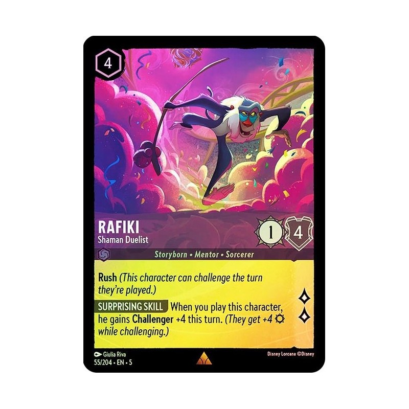 Carta Foil Rafiki - Shaman Duelist | Disney Lorcana #055/204·EN·5 Carta Foil Rafiki - Shaman Duelist | Disney Lorcana #055/204·EN·5