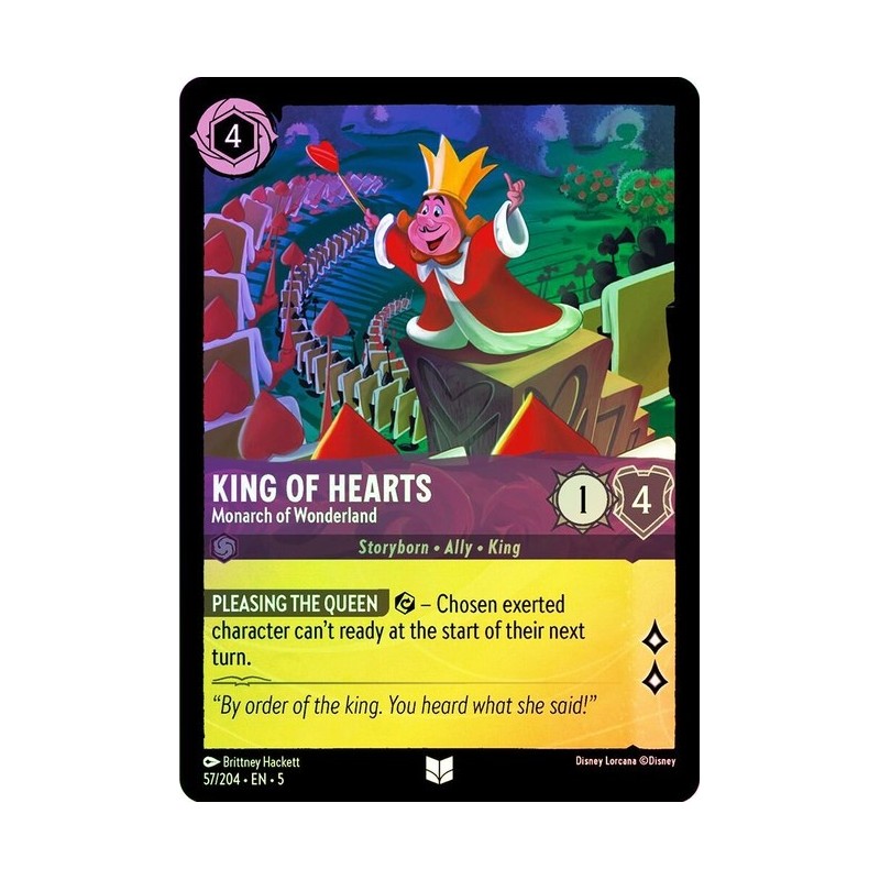 Carta Foil King of Hearts - Monarch of Wonderland Disney 057/204·EN·5 Carta Foil King of Hearts - Monarch of Wonderland Disney 057/204·EN·5