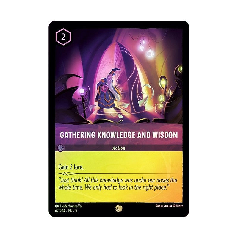 Carta Foil Gathering Knowledge and Wisdom Disney Lorcana #062/204·EN·5 Carta Foil Gathering Knowledge and Wisdom Disney Lorcana #062/204·EN·5
