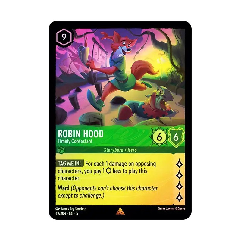 Carta Foil Robin Hood - Timely Contestant Disney Lorcana #069/204·EN·5