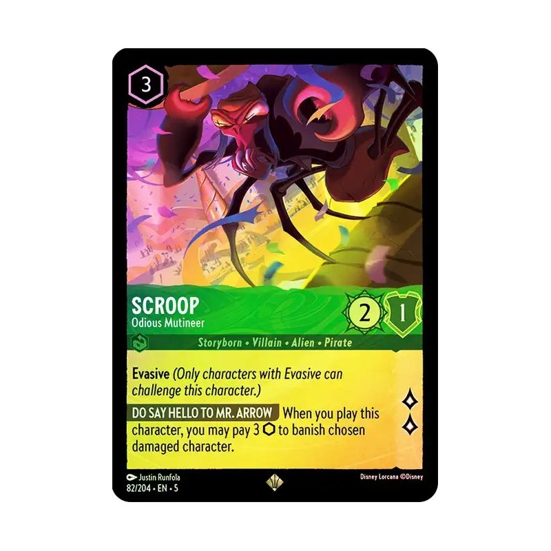 Carta Foil Scroop - Odious Mutineer | Disney Lorcana #082/204·EN·5 Carta Foil Scroop - Odious Mutineer | Disney Lorcana #082/204·EN·5
