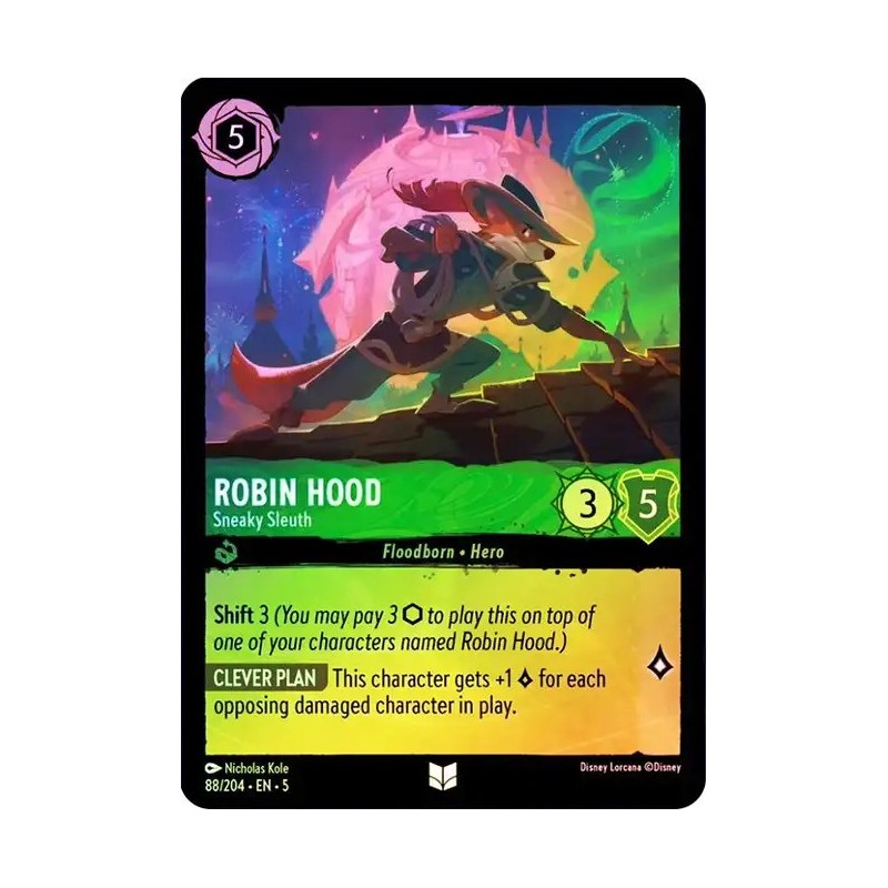 Carta Foil Robin Hood - Sneaky Sleuth | Disney Lorcana #088/204·EN·5 Carta Foil Robin Hood - Sneaky Sleuth | Disney Lorcana #088/204·EN·5