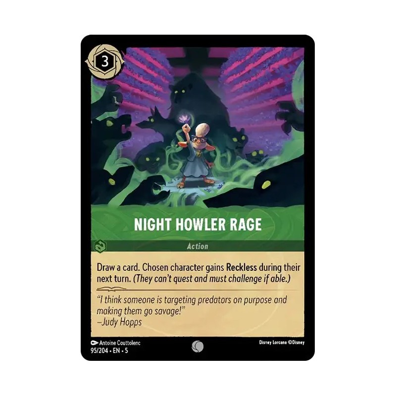 Carta Night Howler Rage | Disney Lorcana #095/204·EN·5