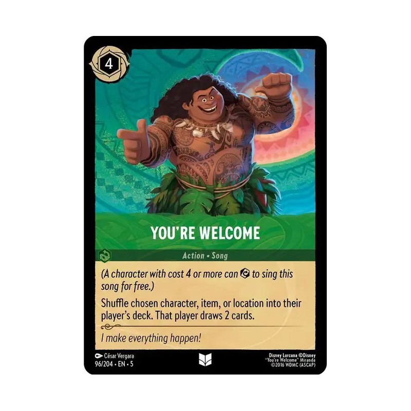 Carta You're Welcome | Disney Lorcana #096/204·EN·5 Carta You're Welcome | Disney Lorcana #096/204·EN·5