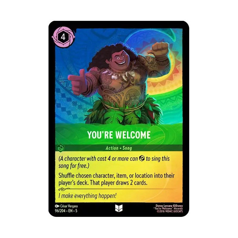 Carta Foil You're Welcome | Disney Lorcana #096/204·EN·5 Carta Foil You're Welcome | Disney Lorcana #096/204·EN·5