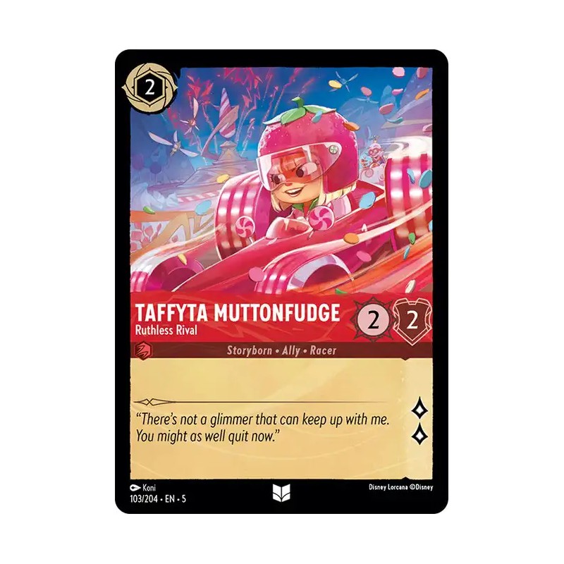 Carta Taffyta Muttonfudge - Ruthless Rival Disney Lorcana 103/204·EN·5 Carta Taffyta Muttonfudge - Ruthless Rival Disney Lorcana 103/204·EN·5