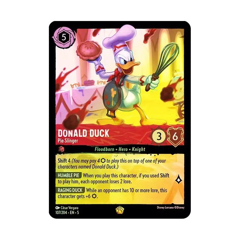 Carta Foil Donald Duck - Pie Slinger | Disney Lorcana #107/204·EN·5 Carta Foil Donald Duck - Pie Slinger | Disney Lorcana #107/204·EN·5