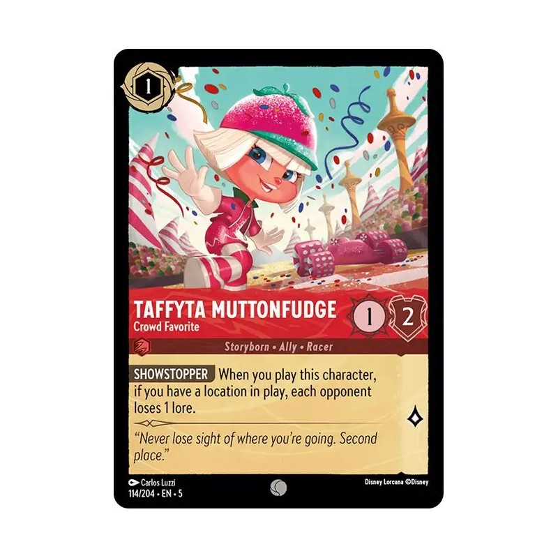 Carta Taffyta Muttonfudge - Crowd Favorite | Lorcana #114/204·EN·5 Carta Taffyta Muttonfudge - Crowd Favorite | Lorcana #114/204·EN·5