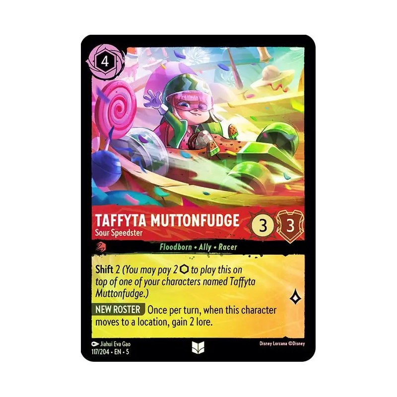 Carta Foil Taffyta Muttonfudge - Sour Speedster Lorcana #117/204·EN·5 Carta Foil Taffyta Muttonfudge - Sour Speedster Lorcana #117/204·EN·5
