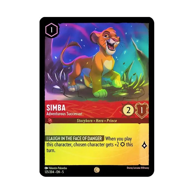 Carta Foil Simba - Adventurous Successor | Disney Lorcana 125/204·EN·5 Carta Foil Simba - Adventurous Successor | Disney Lorcana 125/204·EN·5