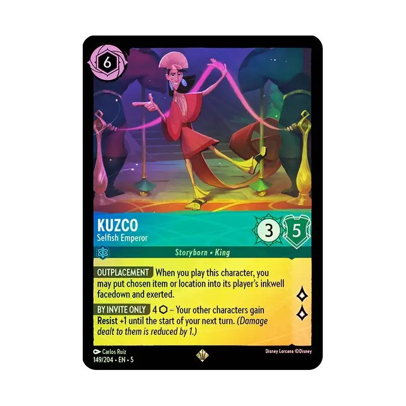 Carta Foil Kuzco - Selfish Emperor | Disney Lorcana #149/204·EN·5 Carta Foil Kuzco - Selfish Emperor | Disney Lorcana #149/204·EN·5