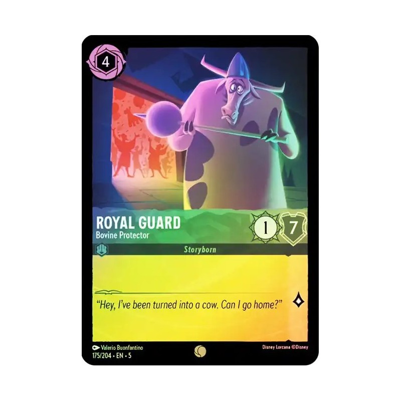 Carta Foil Royal Guard - Bovine Protector Disney Lorcana #175/204·EN·5 Carta Foil Royal Guard - Bovine Protector Disney Lorcana #175/204·EN·5