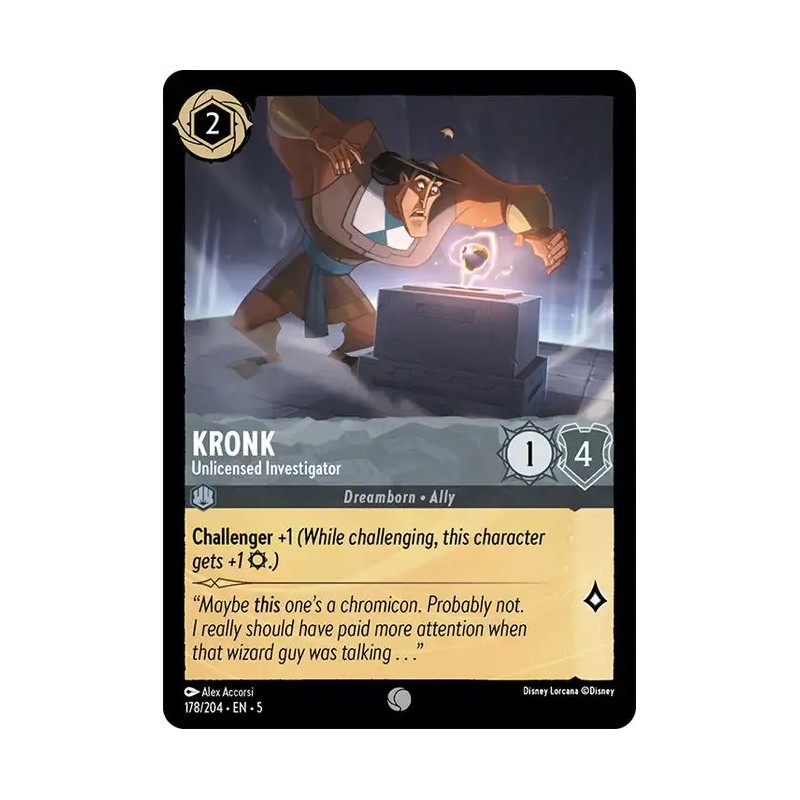 Carta Kronk - Unlicensed Investigator | Disney Lorcana #178/204·EN·5 Carta Kronk - Unlicensed Investigator | Disney Lorcana #178/204·EN·5