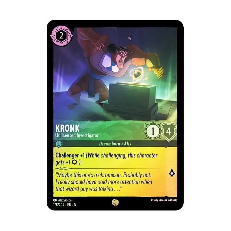 Carta Foil Kronk - Unlicensed Investigator Disney Lorcana 178/204·EN·5 Carta Foil Kronk - Unlicensed Investigator Disney Lorcana 178/204·EN·5