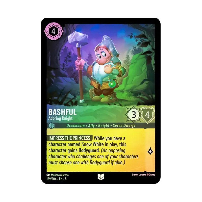 Carta Foil Bashful - Adoring Knight | Disney Lorcana #189/204·EN·5 Carta Foil Bashful - Adoring Knight | Disney Lorcana #189/204·EN·5