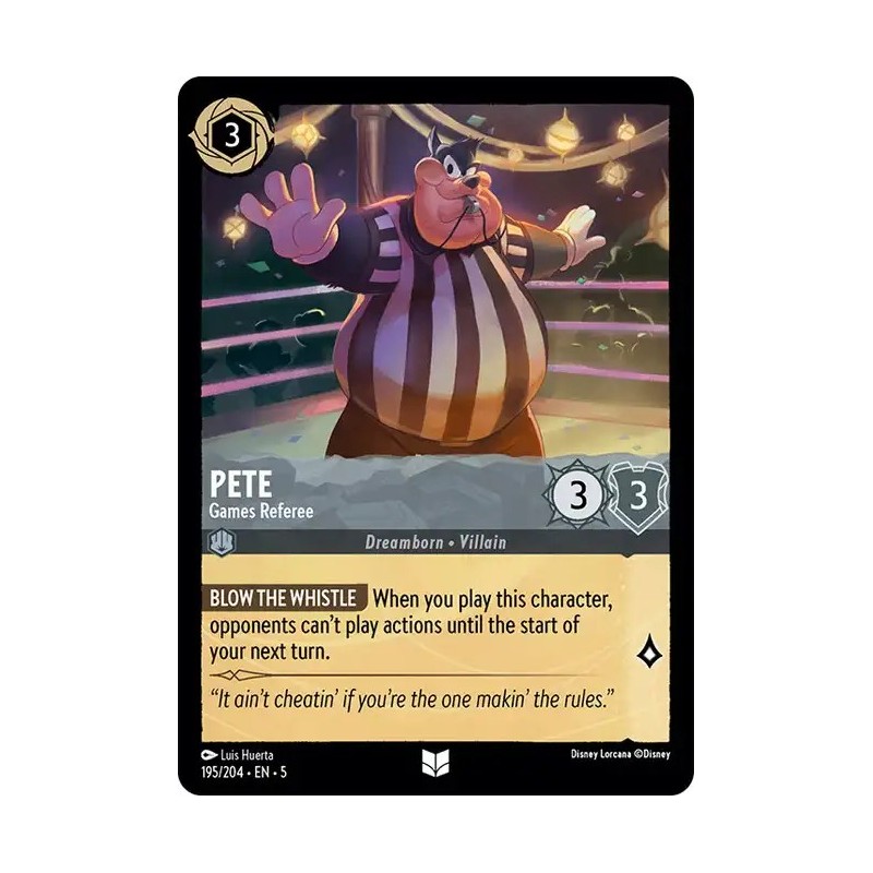 Carta Pete - Games Referee | Disney Lorcana #195/204·EN·5 Carta Pete - Games Referee | Disney Lorcana #195/204·EN·5