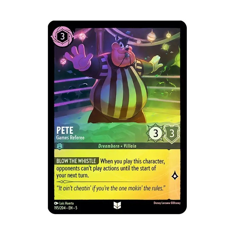 Carta Foil Pete - Games Referee | Disney Lorcana #195/204·EN·5 Carta Foil Pete - Games Referee | Disney Lorcana #195/204·EN·5