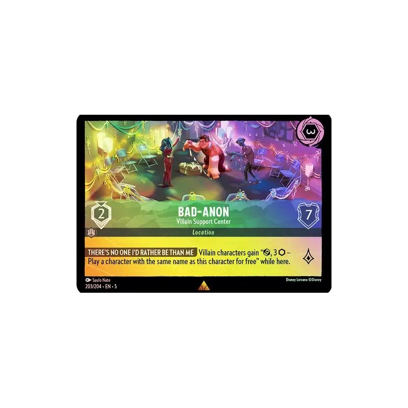 Carta Foil Bad-Anon - Villain Support Center | Lorcana #203/204·EN·5 Carta Foil Bad-Anon - Villain Support Center | Lorcana #203/204·EN·5