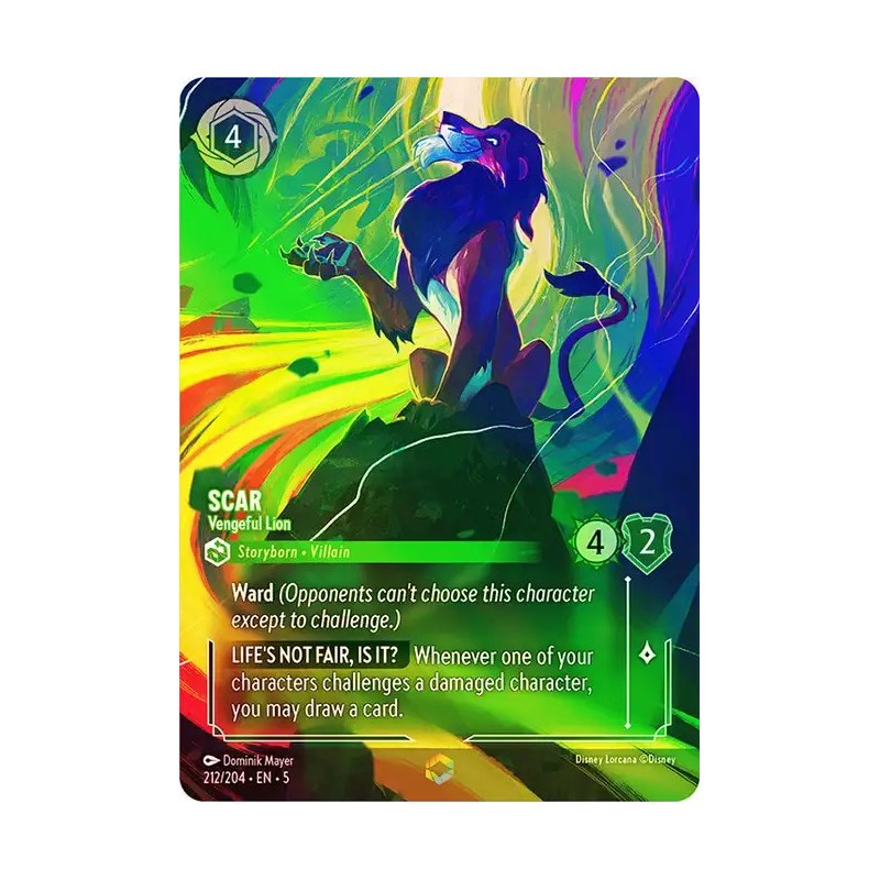 Carta Encantada Scar - Vengeful Lion | Disney Lorcana #212/204·EN·5 Carta Encantada Scar - Vengeful Lion | Disney Lorcana #212/204·EN·5