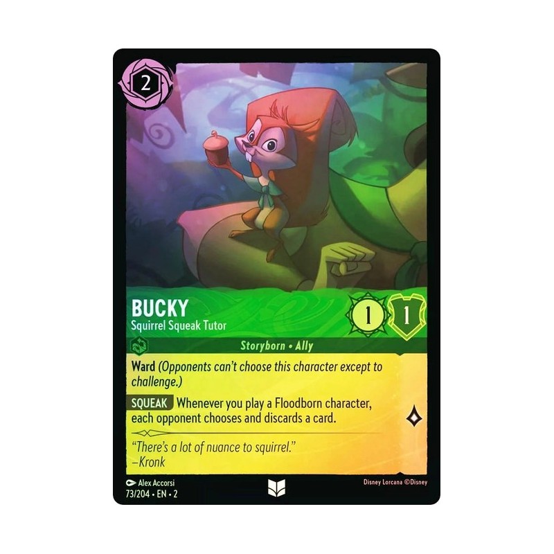 Carta Foil Bucky - Squirrel Squeak Tutor | Disney Lorcana 073/204·EN·2 Carta Foil Bucky - Squirrel Squeak Tutor | Disney Lorcana 073/204·EN·2