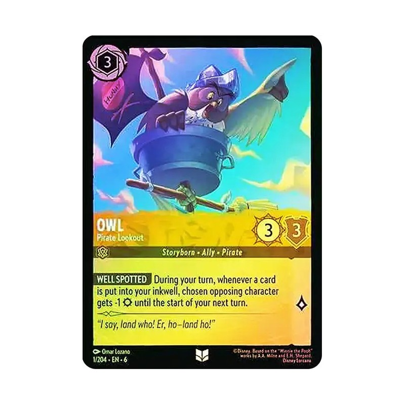 Carta Foil Owl - Pirate Lookout | Disney Lorcana #001/204·EN·6 Carta Foil Owl - Pirate Lookout | Disney Lorcana #001/204·EN·6