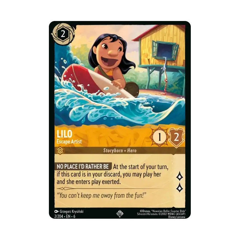 Carta Lilo - Escape Artist | Disney Lorcana #002/204·EN·6 Carta Lilo - Escape Artist | Disney Lorcana #002/204·EN·6