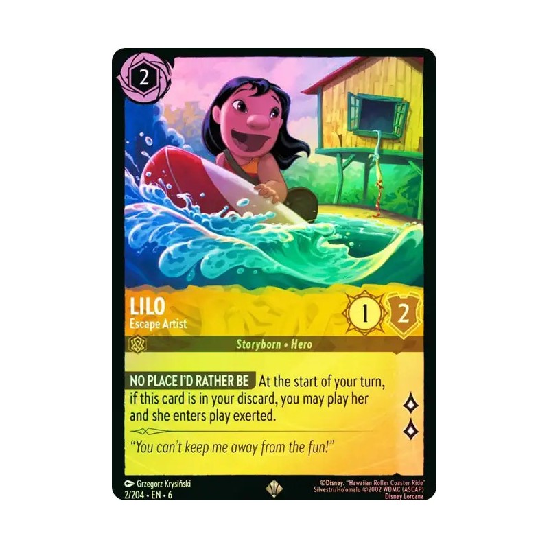 Carta Foil Lilo - Escape Artist | Disney Lorcana #002/204·EN·6 Carta Foil Lilo - Escape Artist | Disney Lorcana #002/204·EN·6