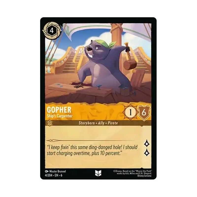 Carta Gopher - Ship's Carpenter | Disney Lorcana #004/204·EN·6 Carta Gopher - Ship's Carpenter | Disney Lorcana #004/204·EN·6