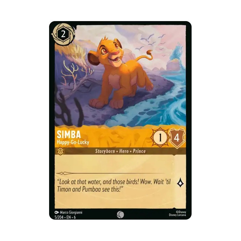 Carta Simba - Happy-Go-Lucky | Disney Lorcana #005/204·EN·6 Carta Simba - Happy-Go-Lucky | Disney Lorcana #005/204·EN·6