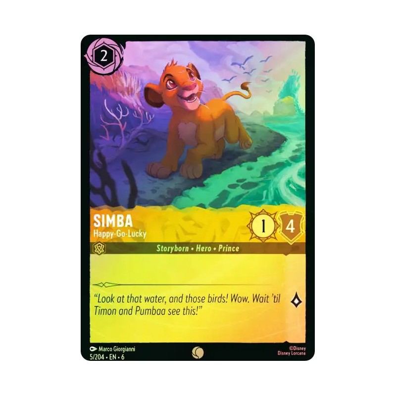 Carta Foil Simba - Happy-Go-Lucky | Disney Lorcana #005/204·EN·6 Carta Foil Simba - Happy-Go-Lucky | Disney Lorcana #005/204·EN·6
