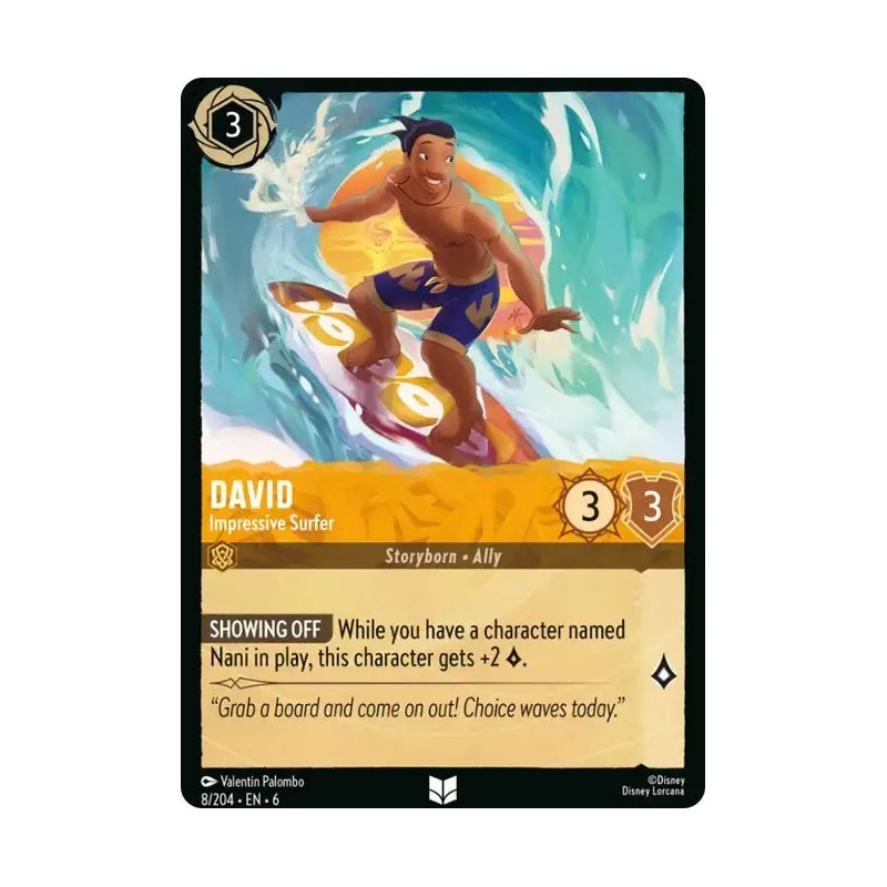 Carta David - Impressive Surfer | Disney Lorcana #008/204·EN·6 Carta David - Impressive Surfer | Disney Lorcana #008/204·EN·6