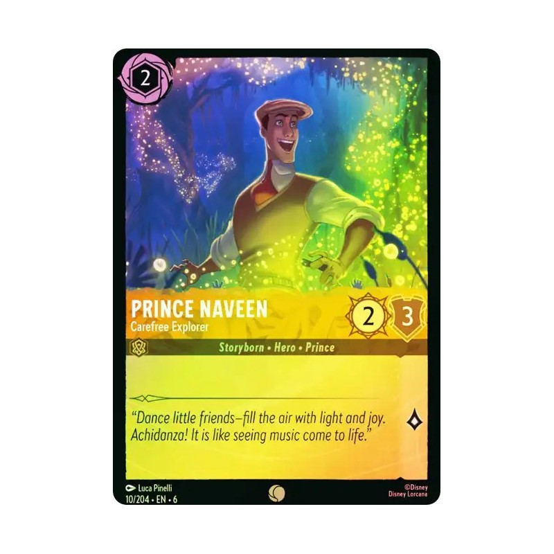 Carta Foil Prince Naveen - Carefree Explorer | Lorcana #010/204·EN·6 Carta Foil Prince Naveen - Carefree Explorer | Lorcana #010/204·EN·6