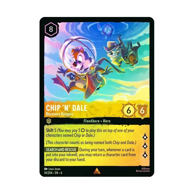 Carta Foil Chip 'n' Dale - Recovery Rangers | Lorcana #014/204·EN·6 Carta Foil Chip 'n' Dale - Recovery Rangers | Lorcana #014/204·EN·6