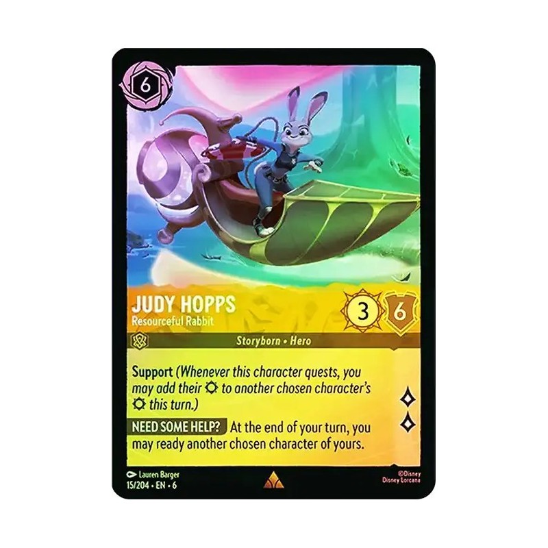 Carta Foil Judy Hopps - Resourceful Rabbit Disney Lorcana 015/204·EN·6 Carta Foil Judy Hopps - Resourceful Rabbit Disney Lorcana 015/204·EN·6