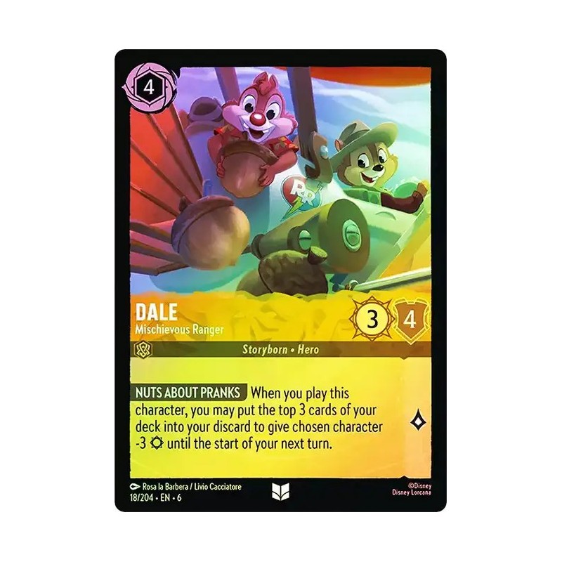 Carta Foil Dale - Mischievous Ranger | Disney Lorcana #018/204·EN·6 Carta Foil Dale - Mischievous Ranger | Disney Lorcana #018/204·EN·6
