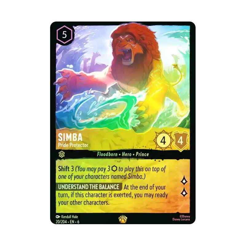 Carta Foil Simba - Pride Protector | Disney Lorcana #020/204·EN·6 Carta Foil Simba - Pride Protector | Disney Lorcana #020/204·EN·6