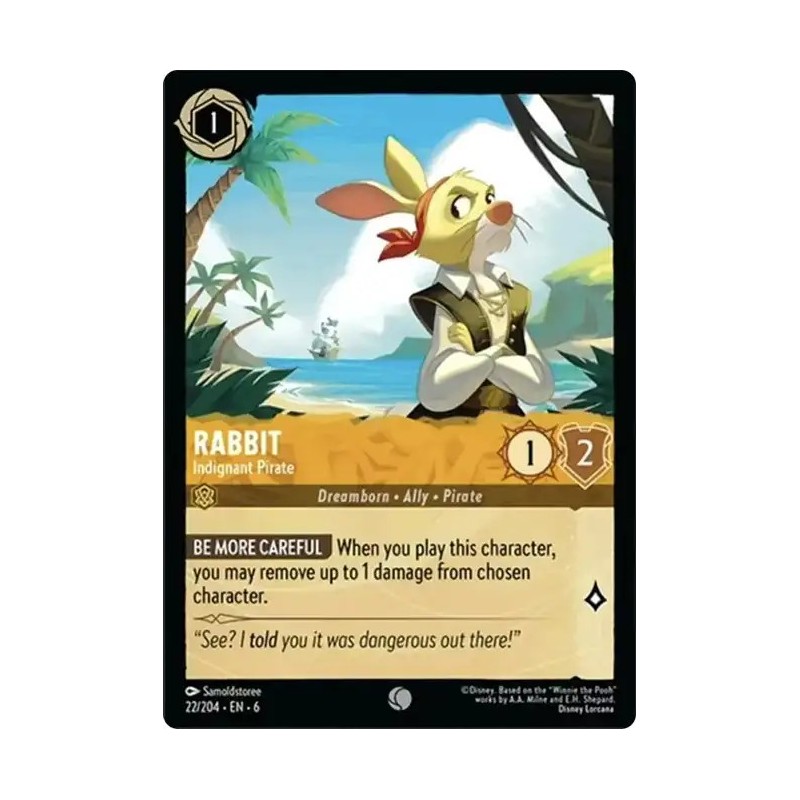 Carta Rabbit - Indignant Pirate | Disney Lorcana #022/204·EN·6 Carta Rabbit - Indignant Pirate | Disney Lorcana #022/204·EN·6