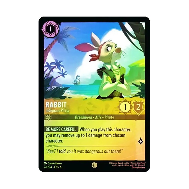 Carta Foil Rabbit - Indignant Pirate | Disney Lorcana #022/204·EN·6 Carta Foil Rabbit - Indignant Pirate | Disney Lorcana #022/204·EN·6